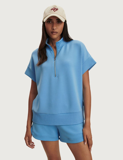 Varley Ritchie Short Sleeve Sweat - Azure Blueimages1- The Sports Edit