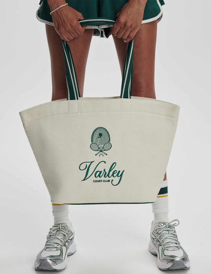 Varley Robinson Canvas Club Tote Bag - Ivory/Forestimage3- The Sports Edit
