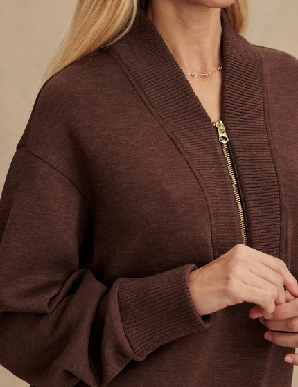 Varley Sally Half Zip Sweat - Coffee Bean Marlimage4- The Sports Edit