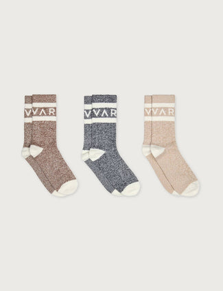 Spencer Sock 3 Pack Marl - Acorn/Charcoal/Sand