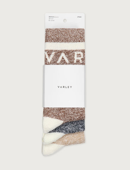 Varley Spencer Sock 3 Pack Marl - Acorn/Charcoal/Sandimages2- The Sports Edit