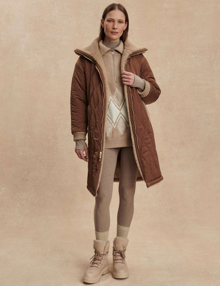 Varley Theia Reversible Coat - Light Taupe/Cocoa Dustimages3- The Sports Edit