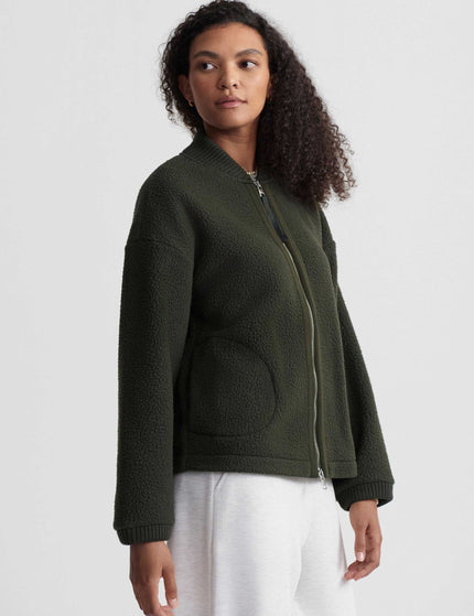 Varley Willmont Patch Pocket Fleece - Dark Resin Greenimage2- The Sports Edit