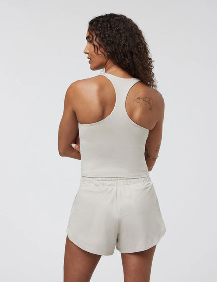 Vuori Halo Performance Crop 2.0 - Ecru Heatherimage2- The Sports Edit