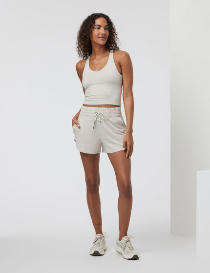 Vuori Halo Performance Crop 2.0 - Ecru Heatherimages5- The Sports Edit