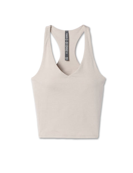 Vuori Halo Performance Crop 2.0 - Ecru Heatherimages6- The Sports Edit