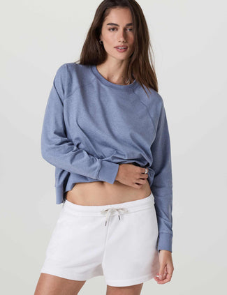 Long Sleeve Halo Crew - Blue Heron Heather