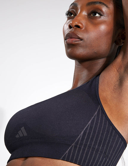 adidas Aeroknit Light-Support Bra - Black/Grey Siximage3- The Sports Edit