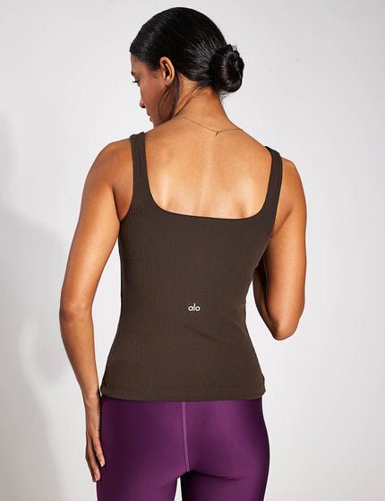 Alo Yoga Ribbed Minimalist Tank - Espressoimages2- The Sports Edit