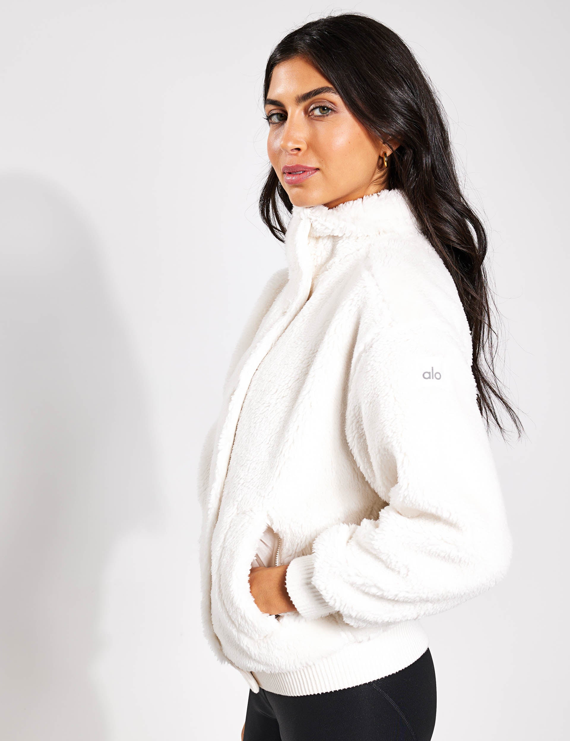 Alo Foxy Sherpa Hooded Jacket - Ivory
