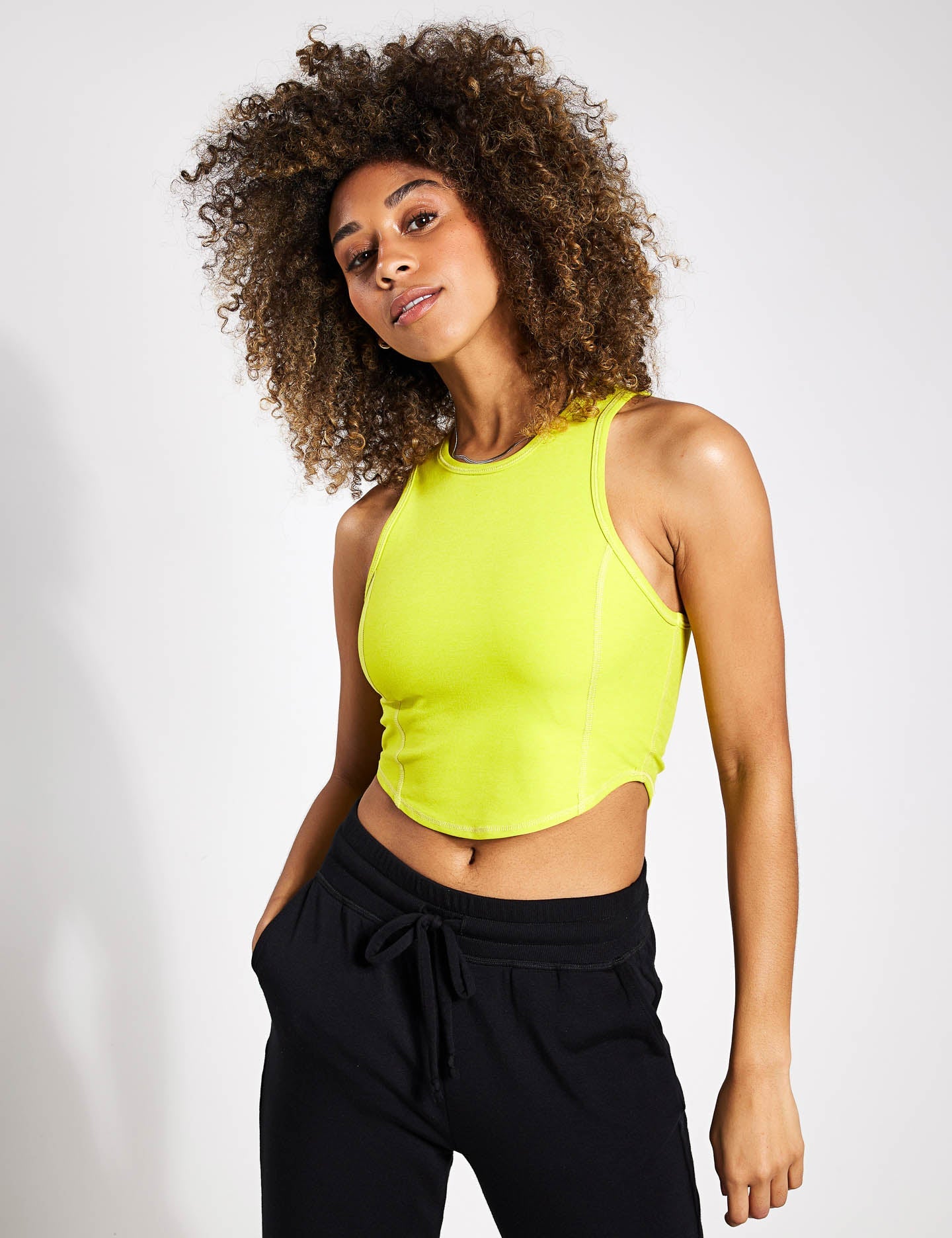 Beyond Yoga, Motivate Cropped Tank - Chartreuse