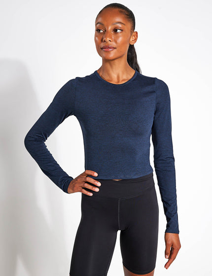 Girlfriend Collective ReSet Cropped Long Sleeve - Midnightimage1- The Sports Edit
