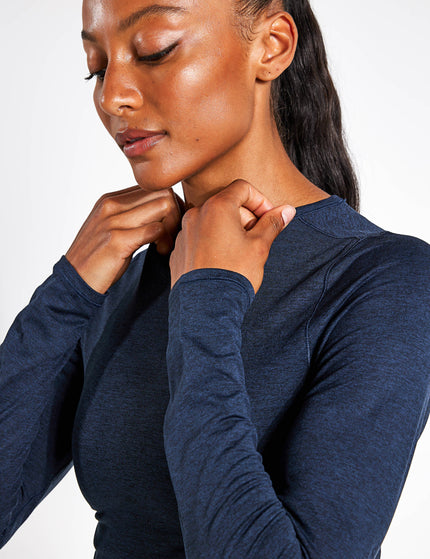 Girlfriend Collective ReSet Cropped Long Sleeve - Midnightimage4- The Sports Edit