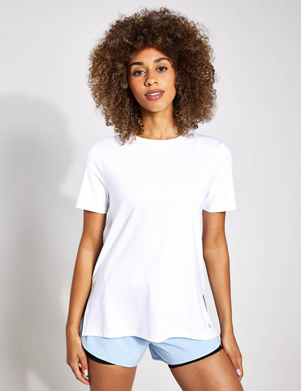 Goodmove Scoop Neck Mesh Back T-Shirt - Whiteimage1- The Sports Edit