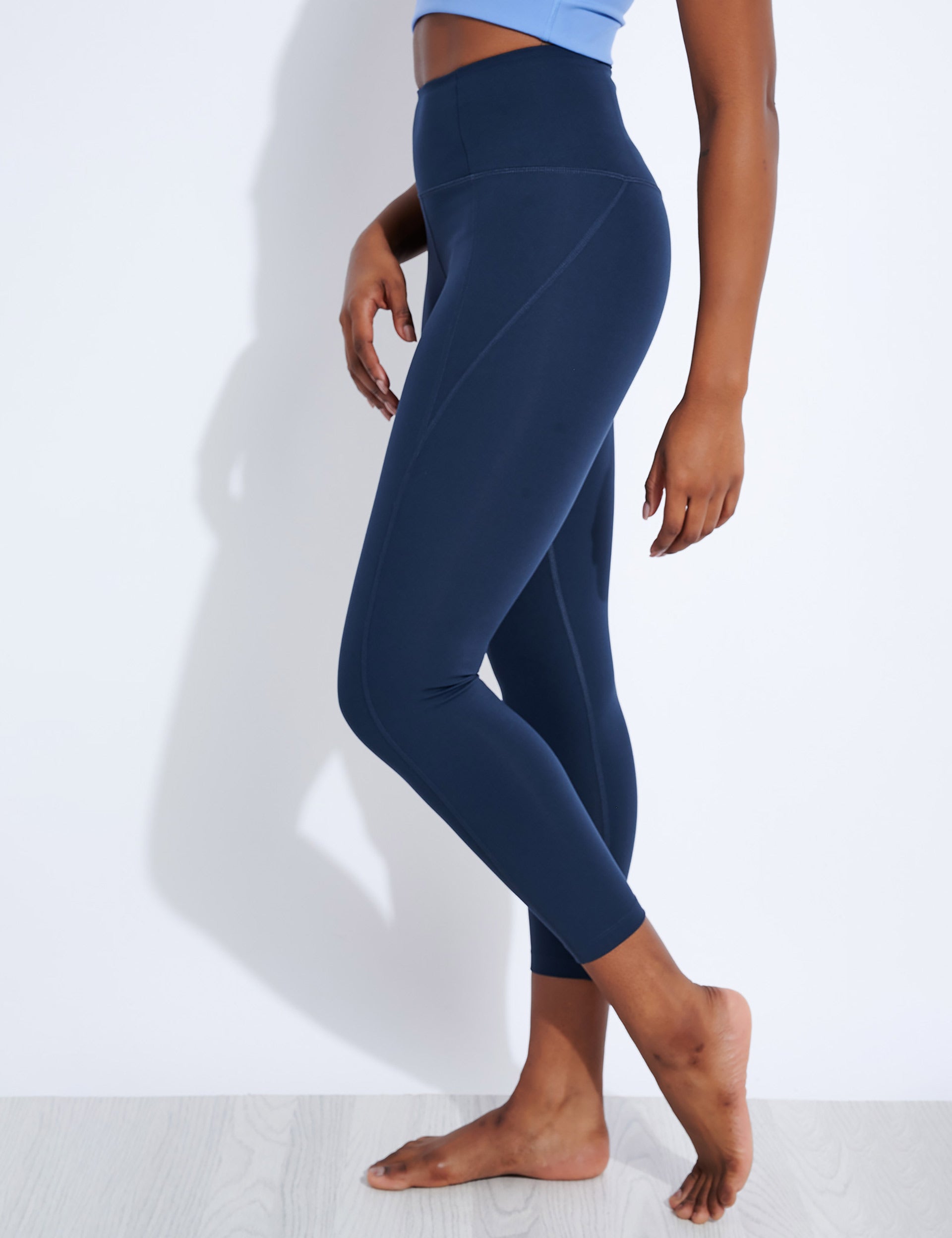 Girlfriend Collective Navy Blue High Rise Compressive Leggings