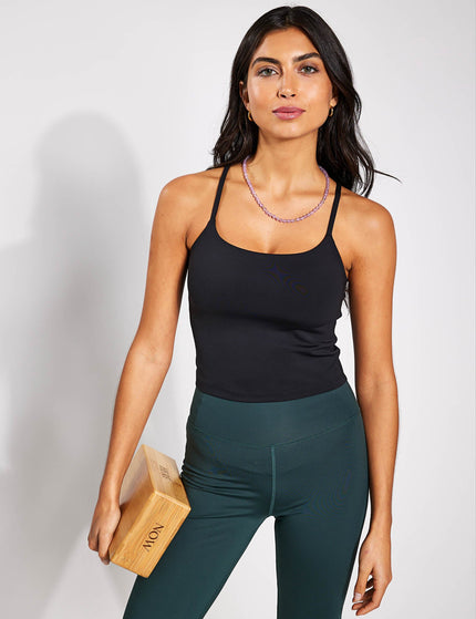 Girlfriend Collective Float Willa Strappy Tank - Blackimage1- The Sports Edit