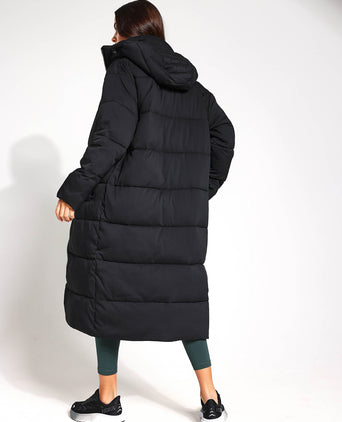 Long Puffer Jacket - Black
