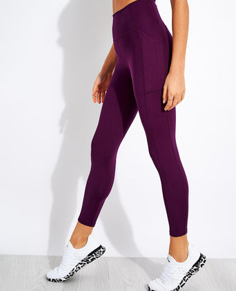 High Waisted 7/8 Pocket Legging - Plum