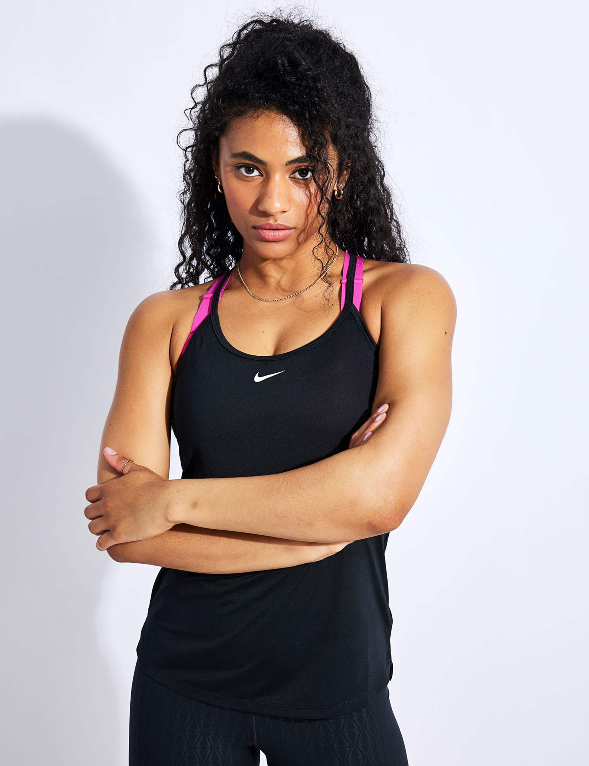 Nike Dri-Fit Women's Elastika Strap White Tank Top Size SMALL