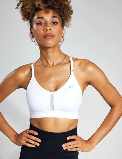 Nike Dri-FIT Indy Sports Bra - White/Grey Fog/Particle Greyimage1- The Sports Edit