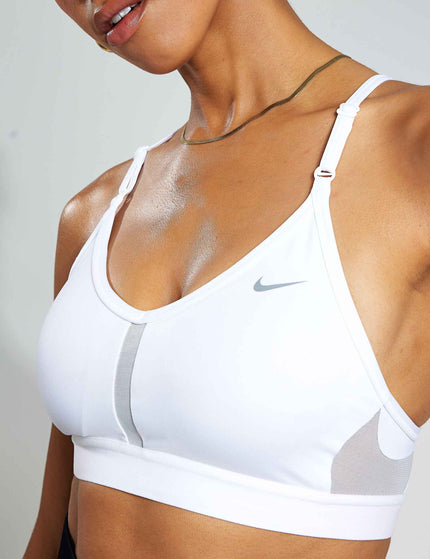 Nike Dri-FIT Indy Sports Bra - White/Grey Fog/Particle Greyimage4- The Sports Edit