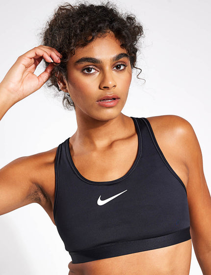 Nike Swoosh High Support Bra - Black/Iron Grey/Whiteimage1- The Sports Edit