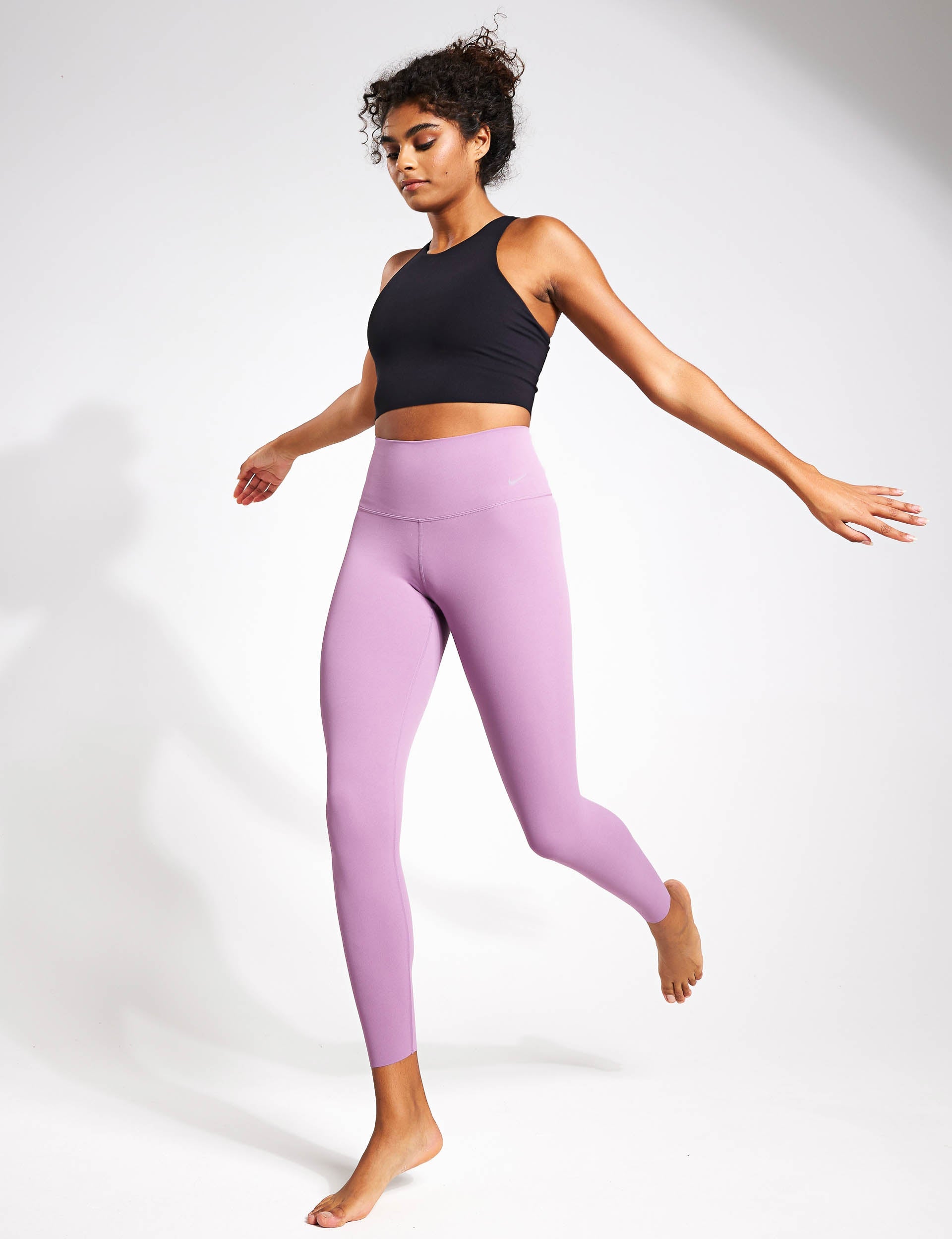 Nike Women's Yoga Dri-fit Luxe Shelf-bra Cropped Tank Top In Black