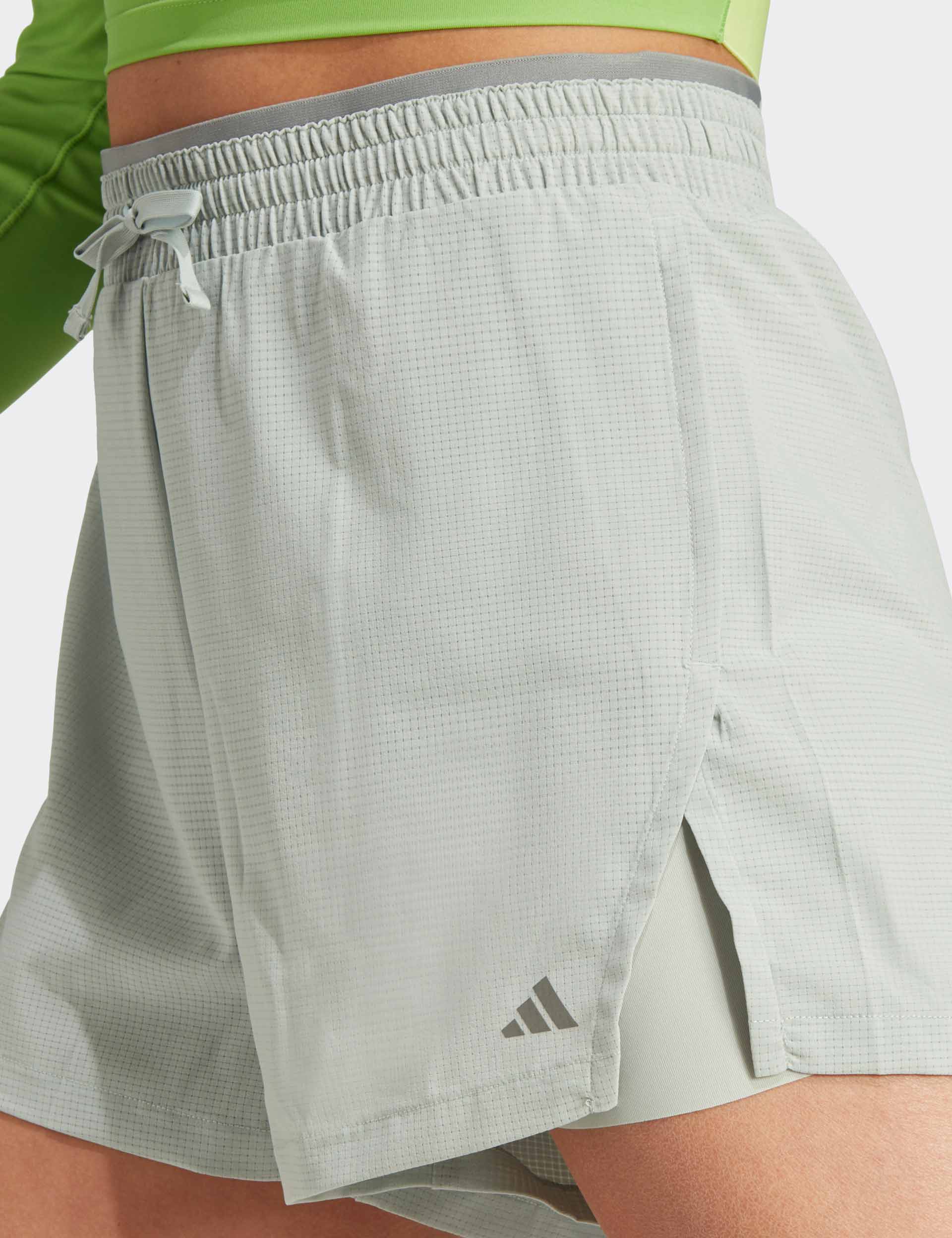adidas, HIIT HEAT.RDY Two-in-One Shorts - Silver