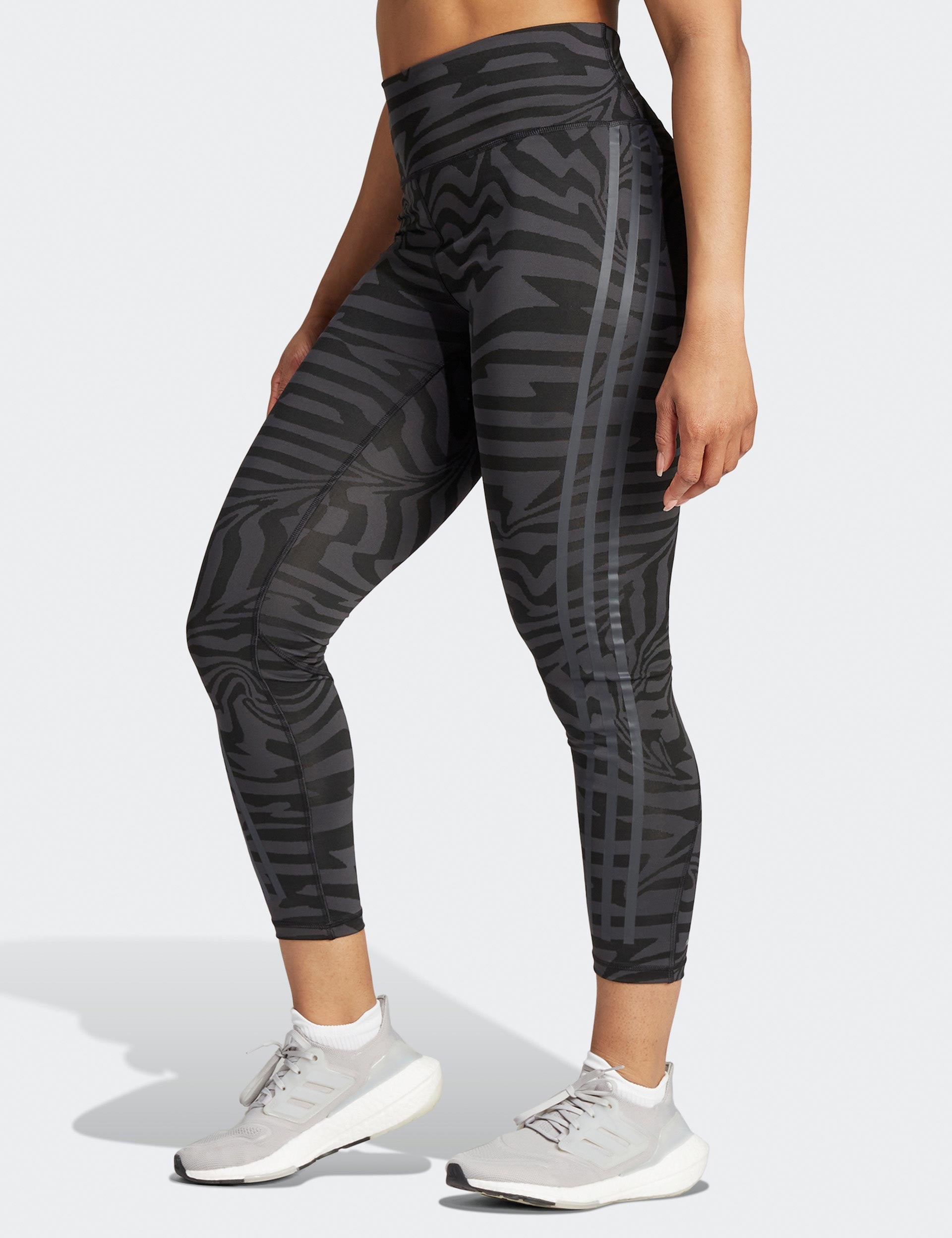 adidas Training Hyperglam 3 stripe leggings in black - ShopStyle Activewear  Pants