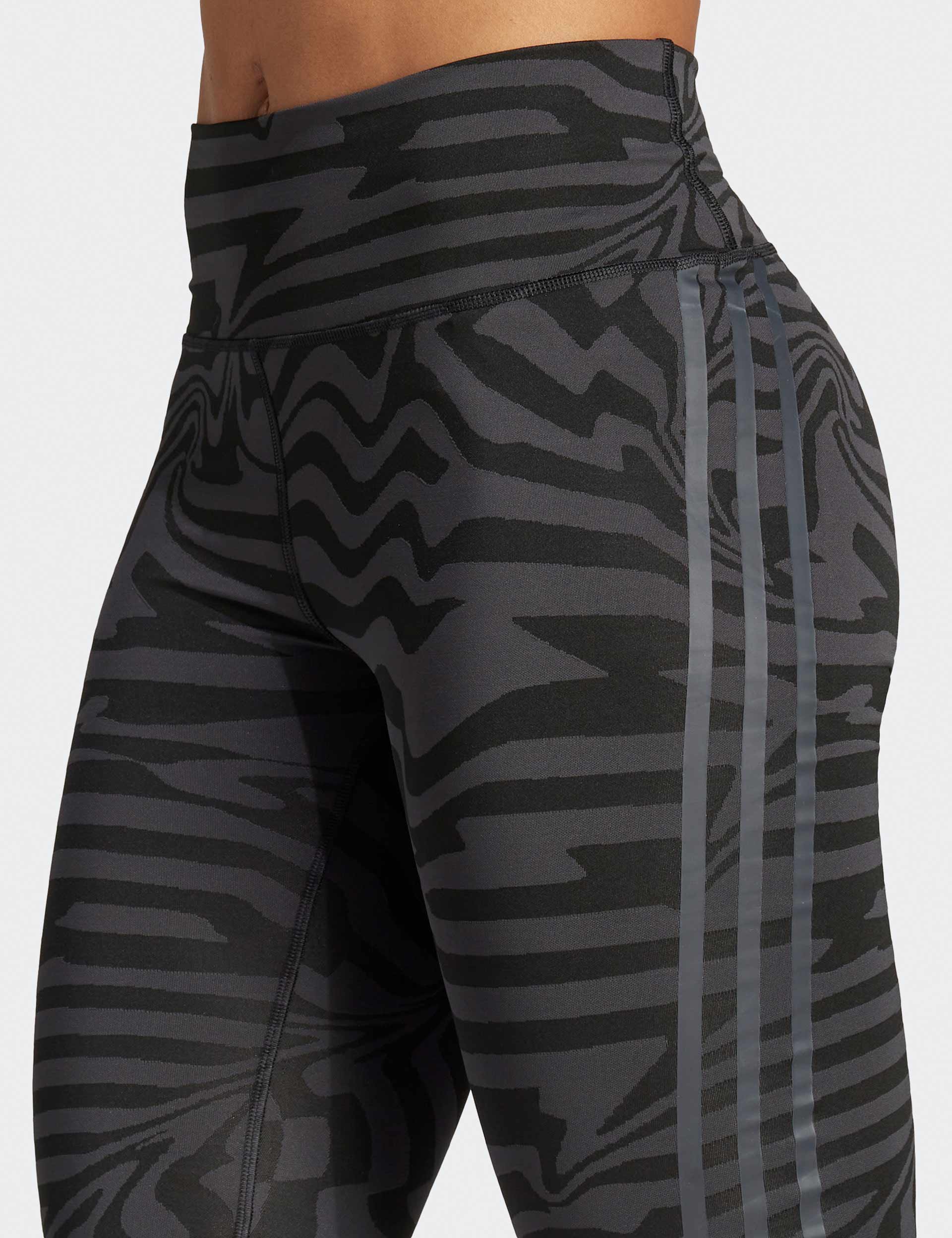 adidas Women's Optime Training Icons 3-Stripes 7/8 Tights, Black