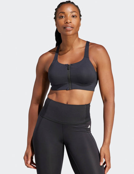 adidas TLRD Impact Luxe High-Support Zip Bra - Blackimage1- The Sports Edit