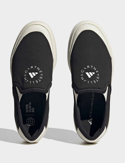 adidas X Stella McCartney Court Slip-On Shoes - Core Black/Off White/Cloud Whiteimage5- The Sports Edit
