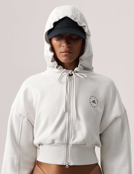 adidas X Stella McCartney Sportswear Cropped Hoodie - Chalk Pearlimage3- The Sports Edit