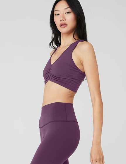Alo Yoga Wild Thing Bra - Dark Plumimages7- The Sports Edit
