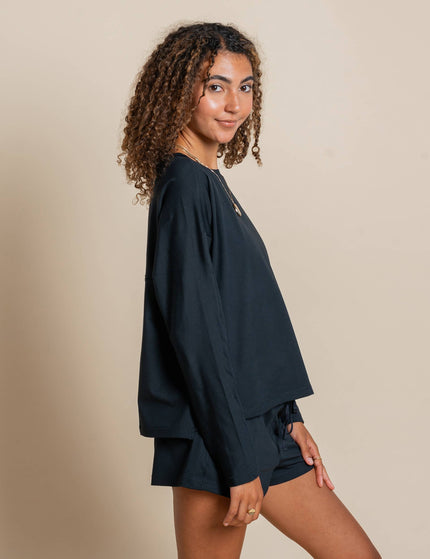 Girlfriend Collective ReSet Long Sleeve Tee - Blackimages7- The Sports Edit