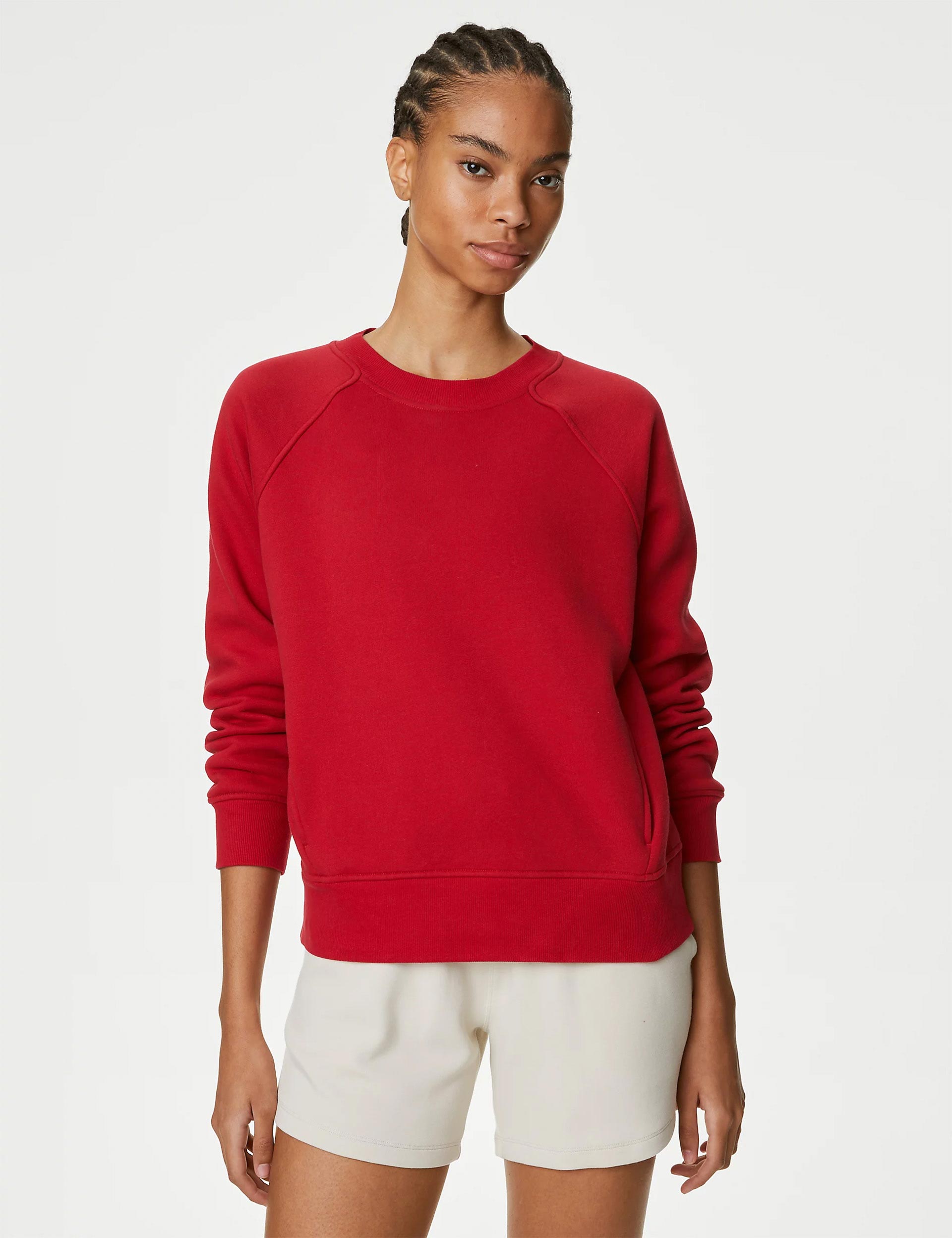 Goodmove | Crew Neck Sweatshirt - Lipstick | The Sports Edit