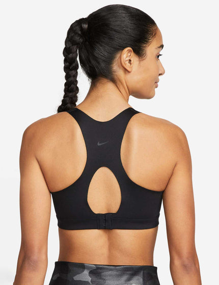 Nike Dri-FIT Alpha Padded Zip-Front Sports Bra - Black/Dark Smoke Greyimage2- The Sports Edit
