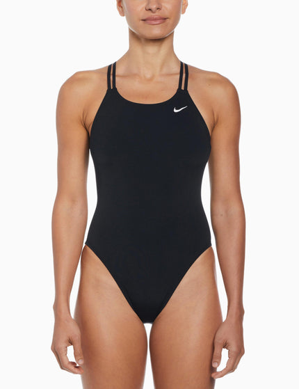 Nike HydraStrong Solid Spiderback 1-Piece Swimsuit - Blackimage1- The Sports Edit