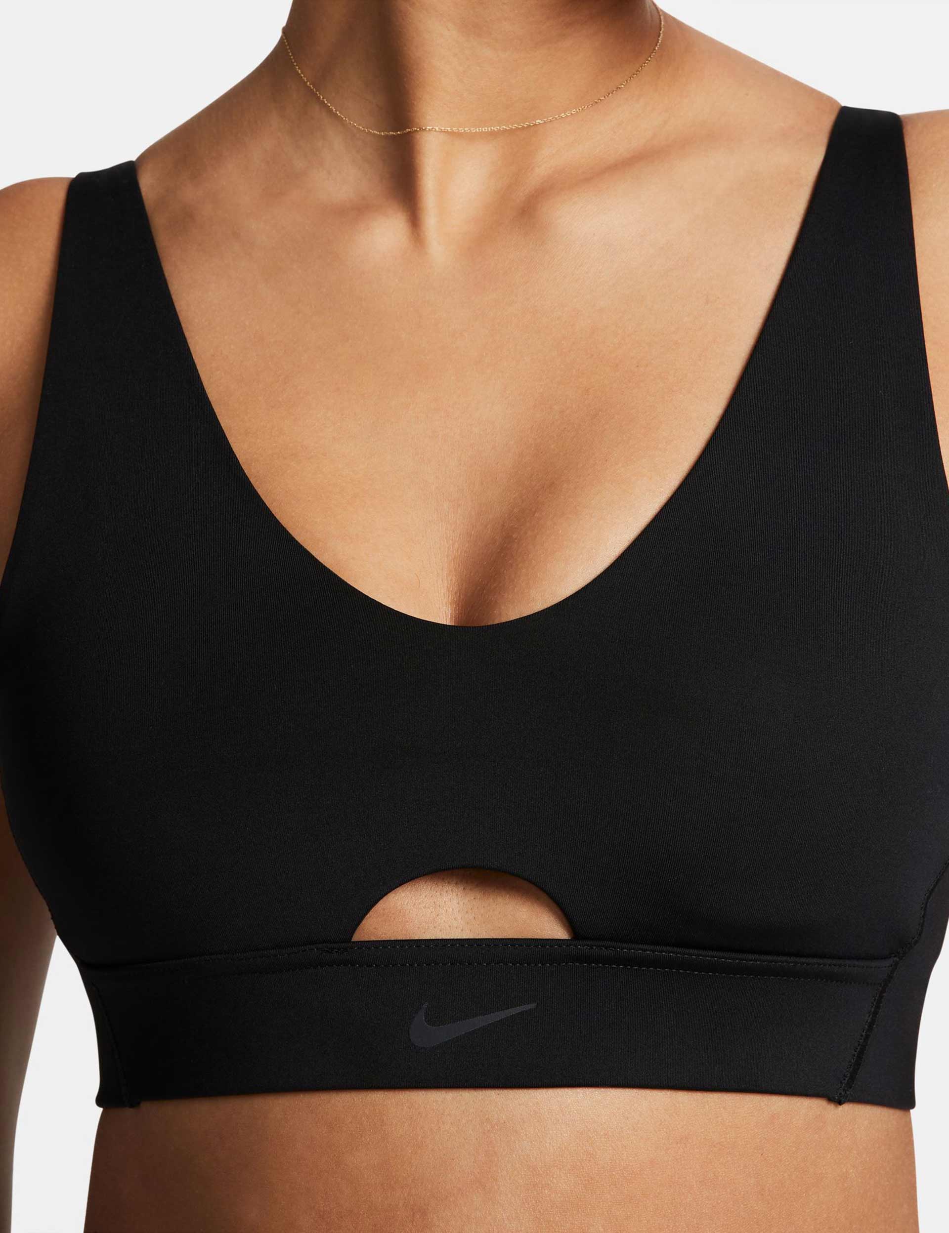 Nike Training Indy light support sports bra in gray