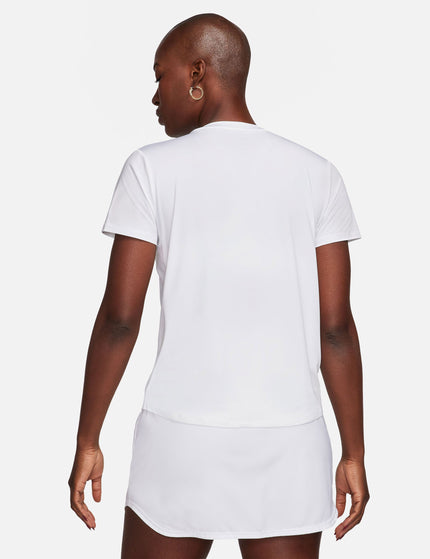 Nike One Classic Dri-FIT Short-Sleeve Top - White/Blackimage2- The Sports Edit