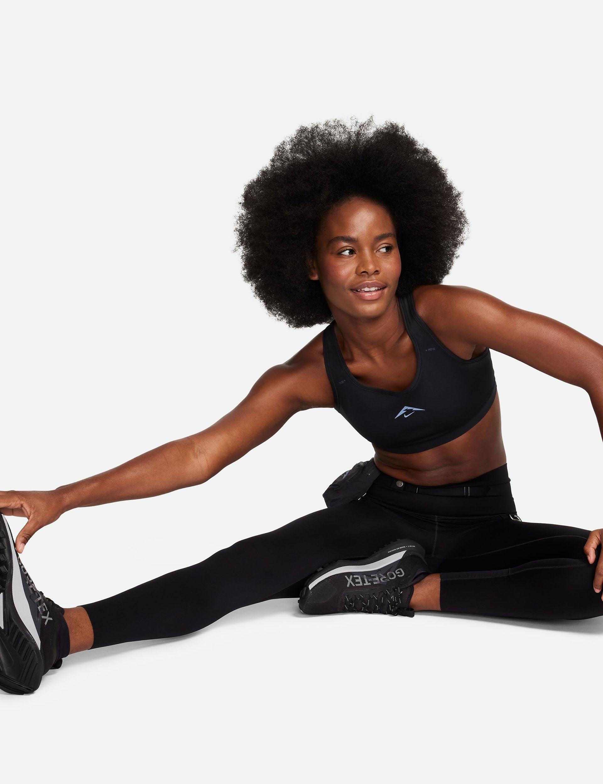 Nike, Trail Swoosh On-The-Run Bra - Black/Grey