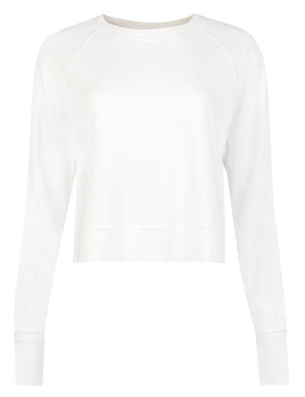 Sweaty Betty After Class Crop Sweatshirt - Lily Whiteimage6- The Sports Edit