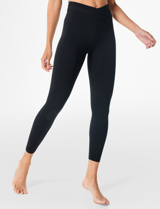 All Day Wrap Waist 7/8 Leggings - Black