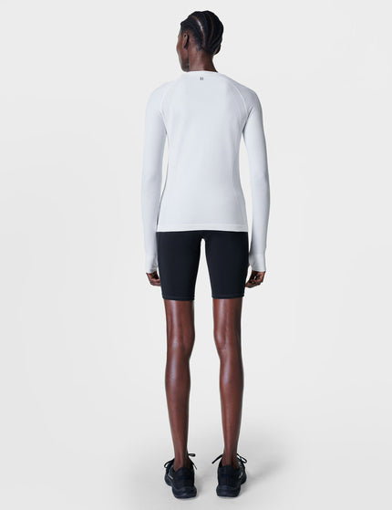 Sweaty Betty Athlete Seamless Workout Long Sleeve Top - Whiteimage4- The Sports Edit