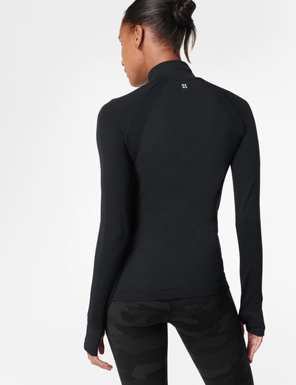 Sweaty Betty Athlete Seamless Half Zip Long Sleeve Top - Blackimage2- The Sports Edit