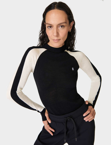 Sweaty Betty Colour Block Merino Base Layer Top - Blackimage1- The Sports Edit