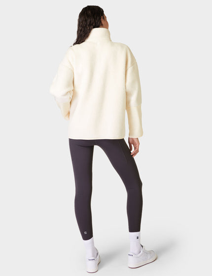 Sweaty Betty Plush Textured Half Zip - Studio Whiteimage5- The Sports Edit