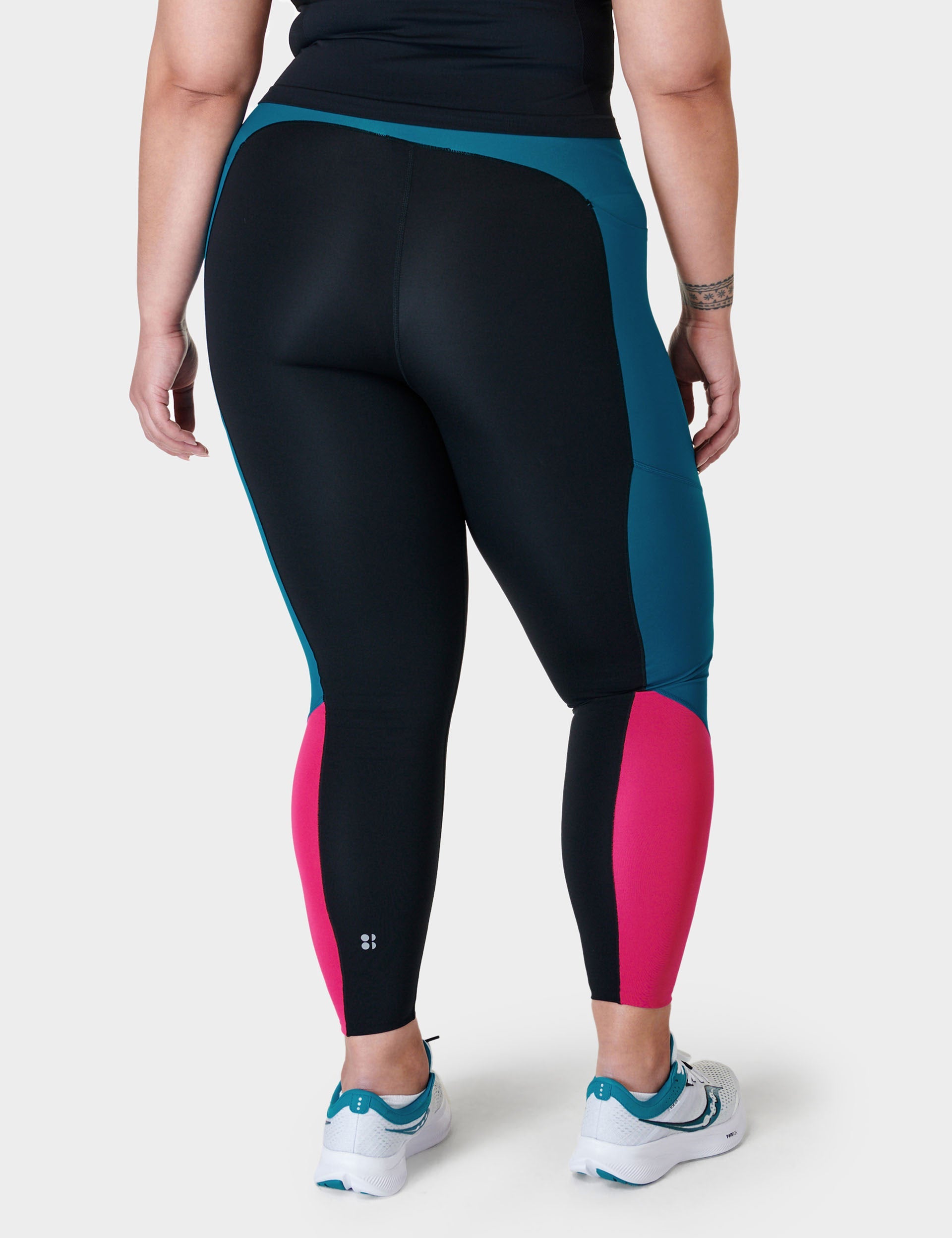 sweaty betty power ultra sculpt hw 7 8 colour block gym leggings black reef teal beet pink sb9018c 2