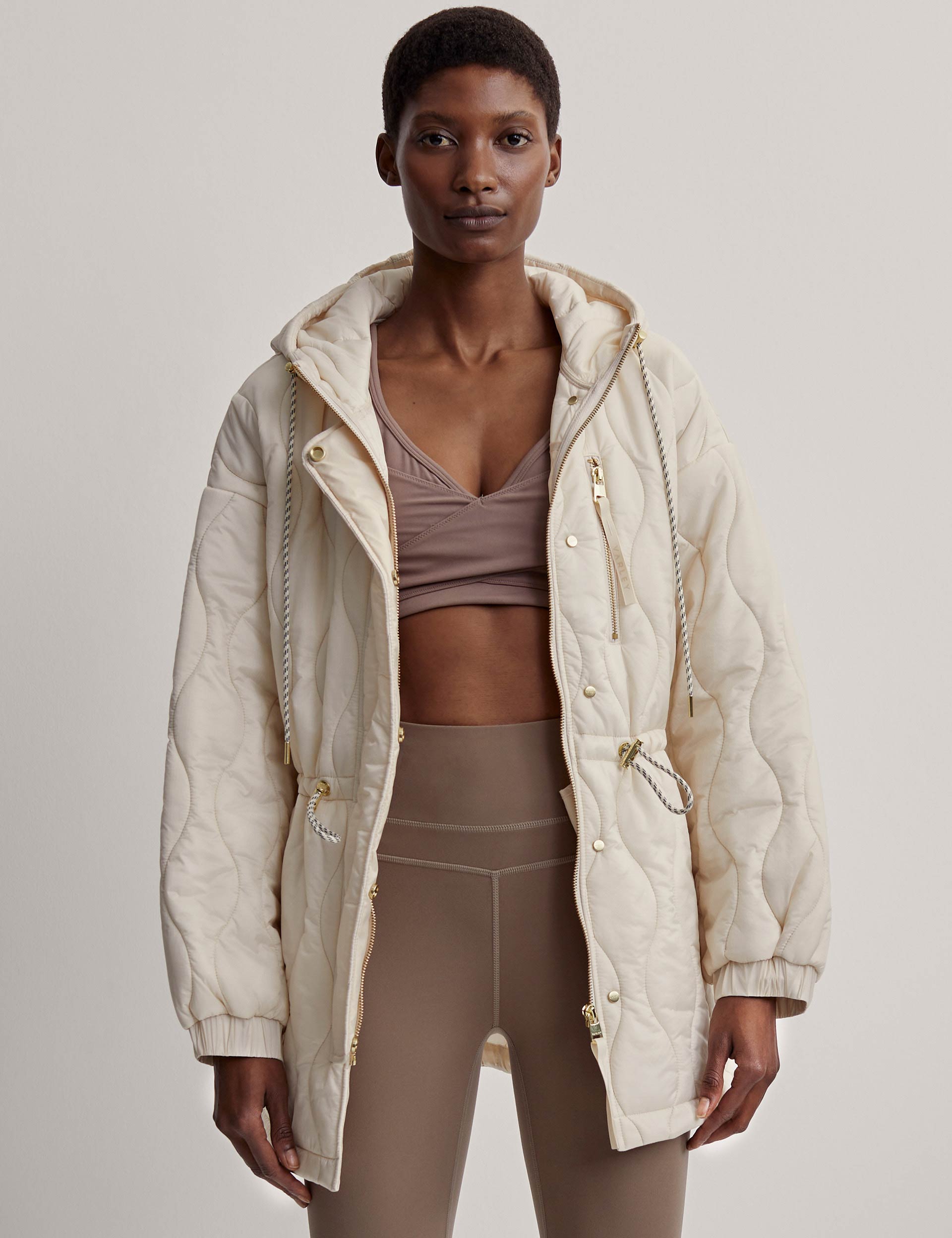 Beige store quilted jacket